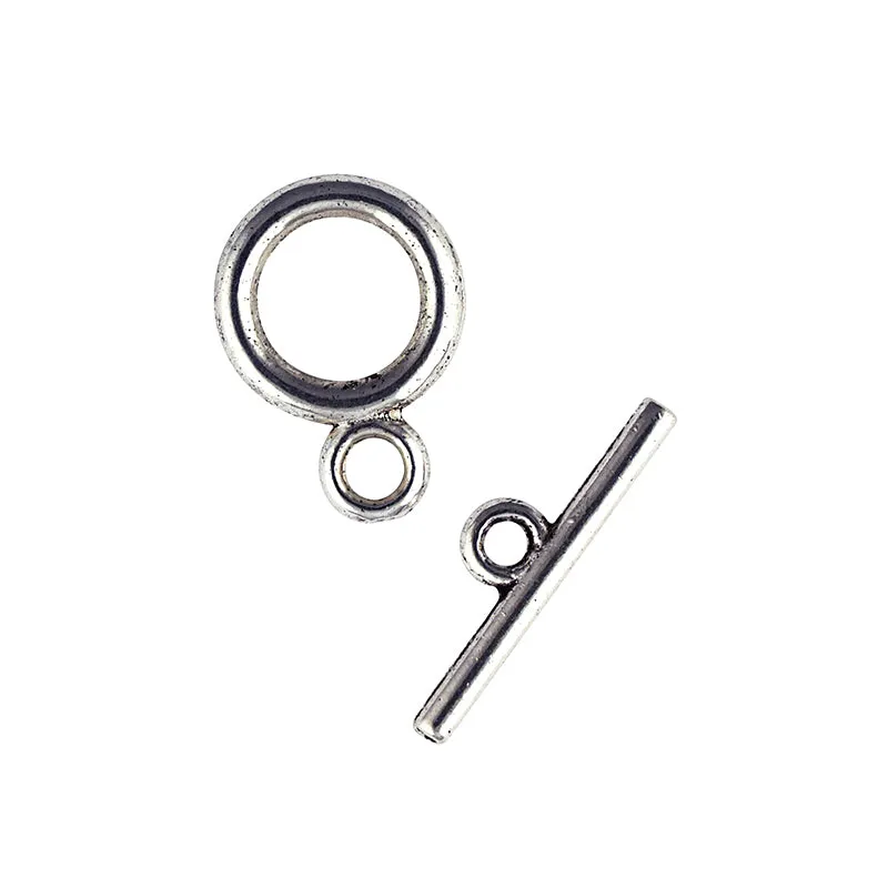 TOGGLE CLASP PLAIN DARK SILVER 13MM 6SET