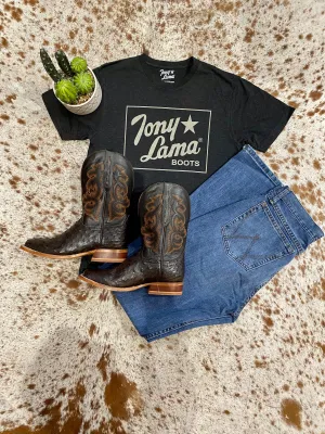 Tony Lama Graphite Heather Square Logo Graphic