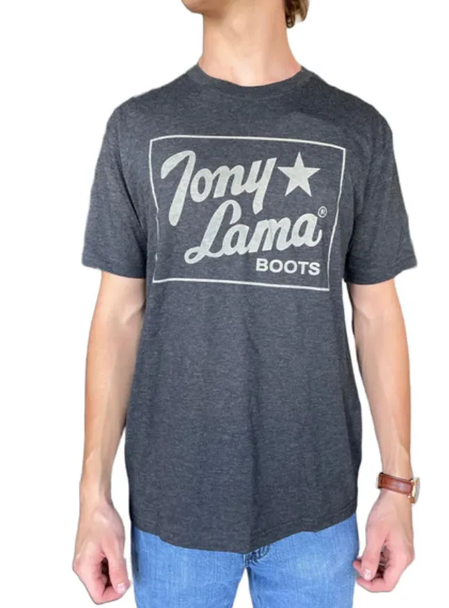 Tony Lama Graphite Heather Square Logo Graphic