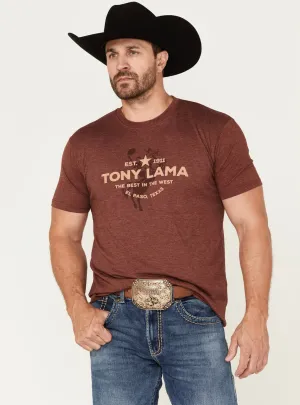 Tony Lama Maroon Cowboy Horse Graphic