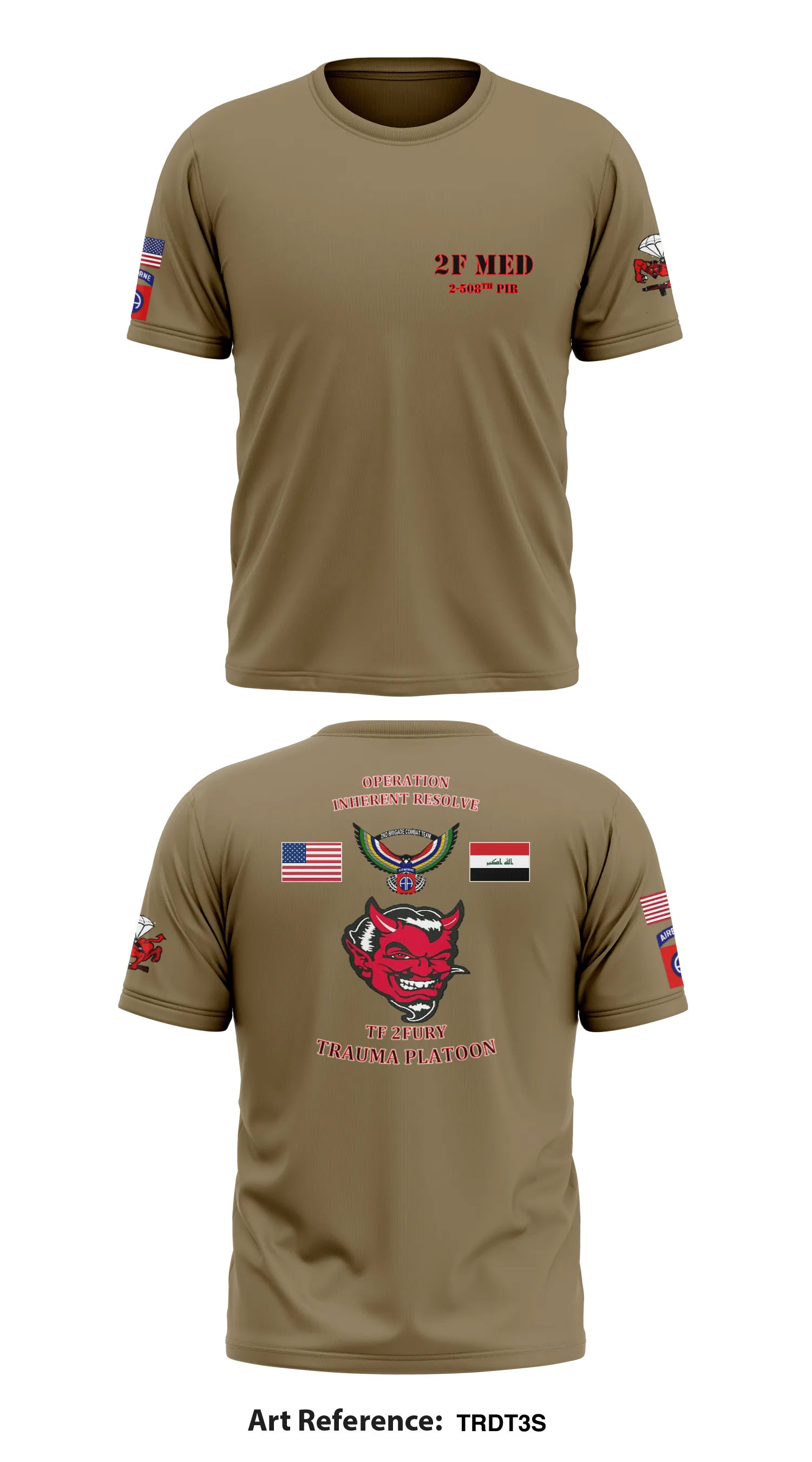 TRAUMA PLATOON, 2-508th PIR Store 1 Core Men's SS Performance Tee - TrDt3s