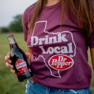 Tumbleweed Texstyles Drink Local Dr. Pepper Maroon Graphic