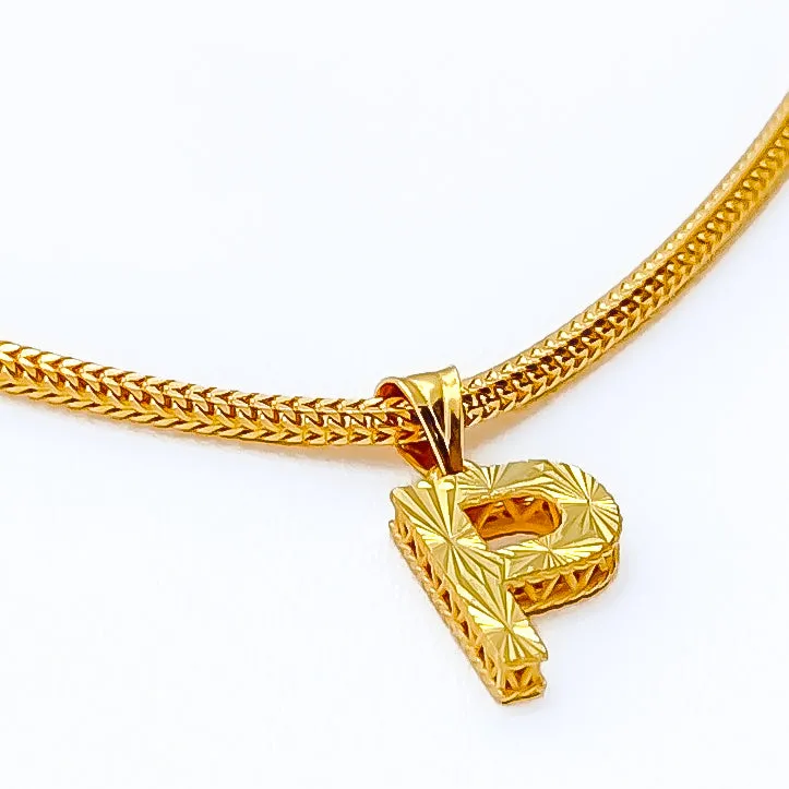 Twinkling Brilliant 22k Gold Letter Pendant
