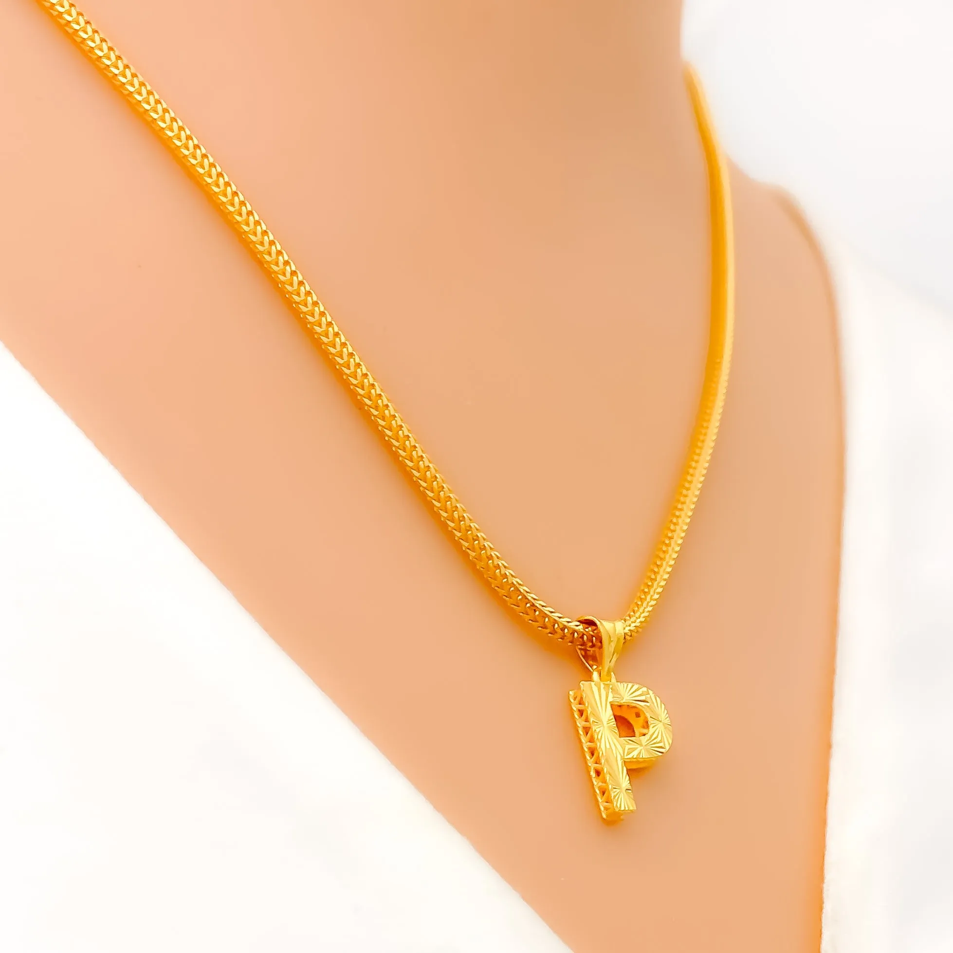 Twinkling Brilliant 22k Gold Letter Pendant