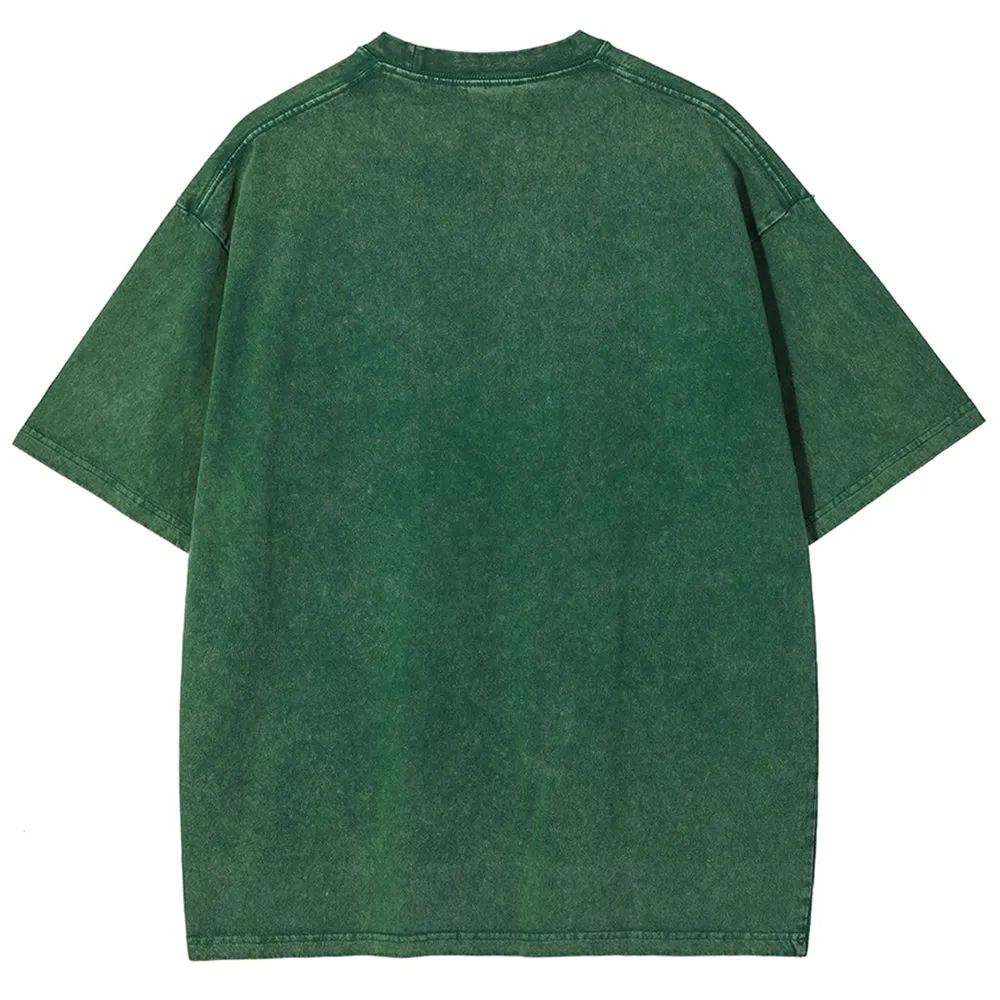 Unisex Vintage Green Lip For St. Patrick's Day Graphic Washed Tee