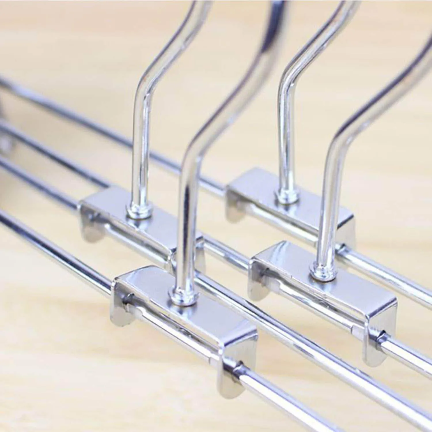 Upgraded Version Pants Hanger, 20pcs Stainless Steel Trouser Hangers with Clips 360 Degree Swivel Hook Space Saving Metal Hangers for Skirts, Pants, Slacks, Jeans, and More