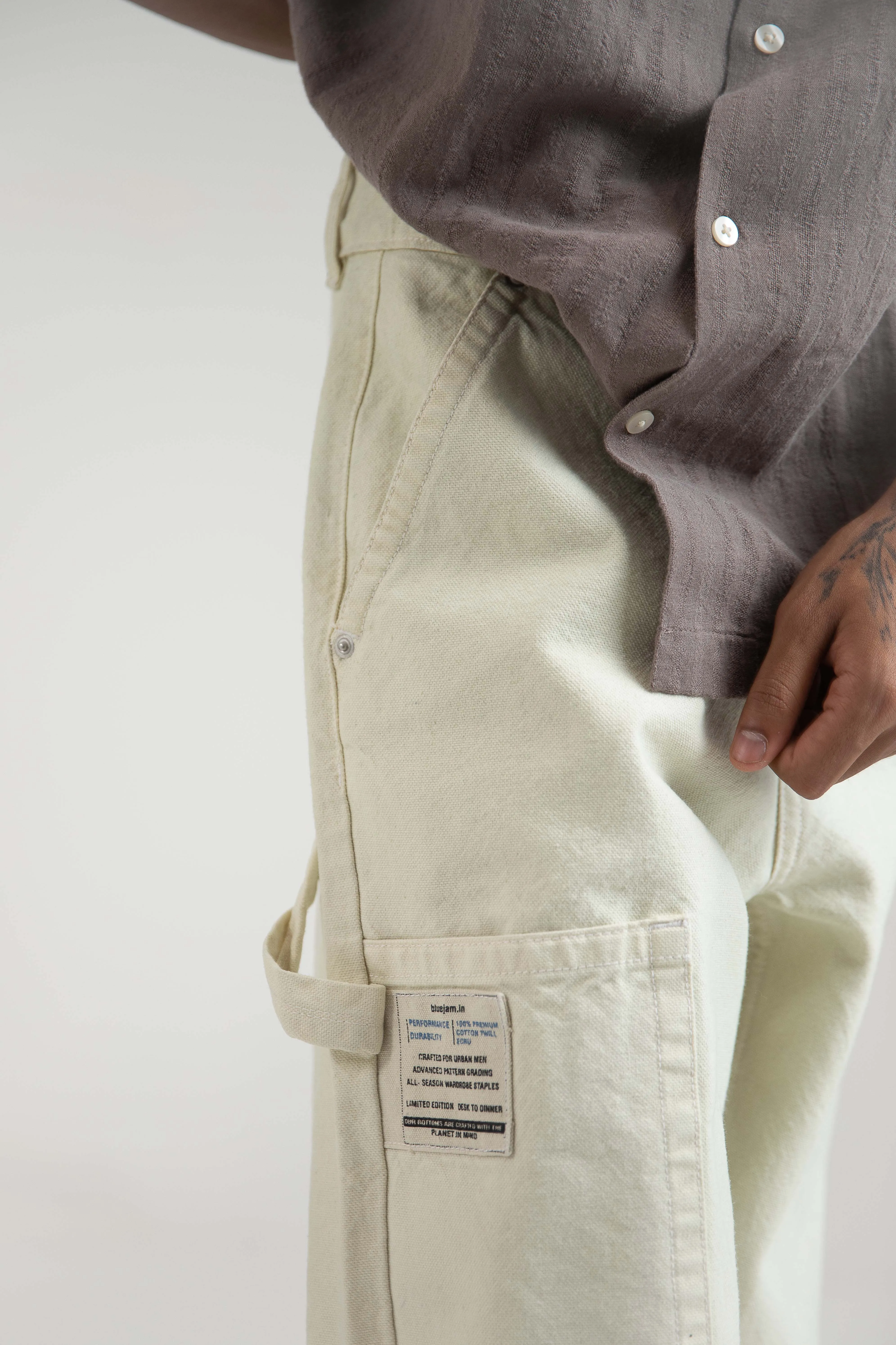 Urban Hike Carpenter Relaxed Jeans: Mint Yellow