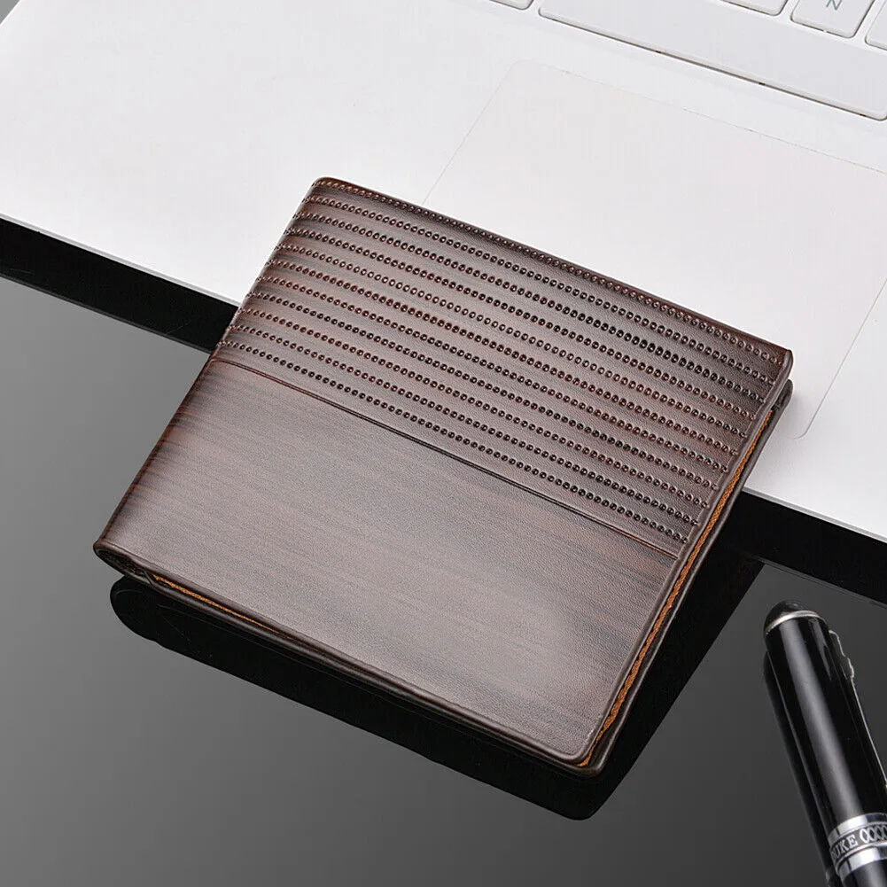 US 1-2 Pcs Men Bifold Leather Credit ID Card Holder Wallet Billfold Purse Clutch
