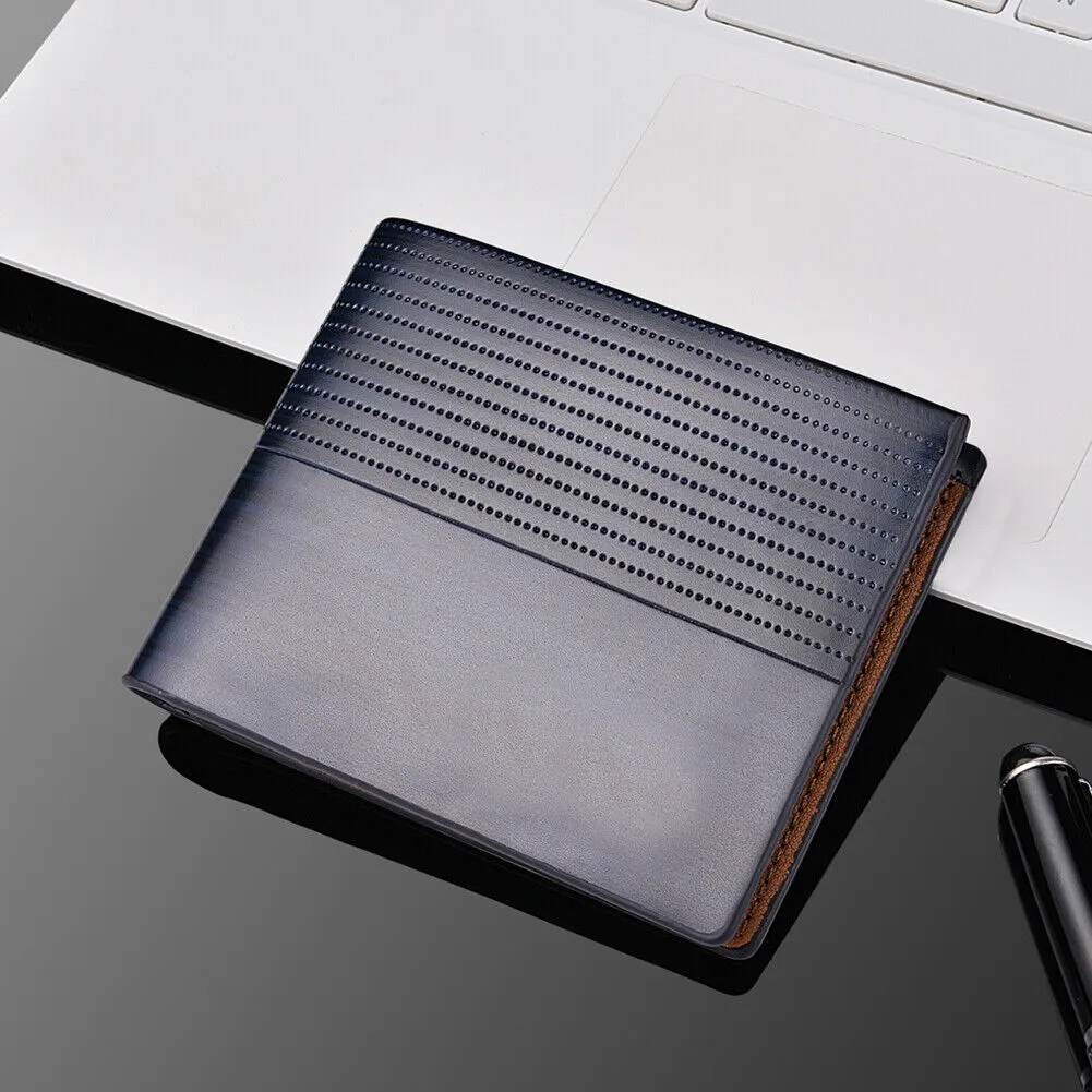 US 1-2 Pcs Men Bifold Leather Credit ID Card Holder Wallet Billfold Purse Clutch