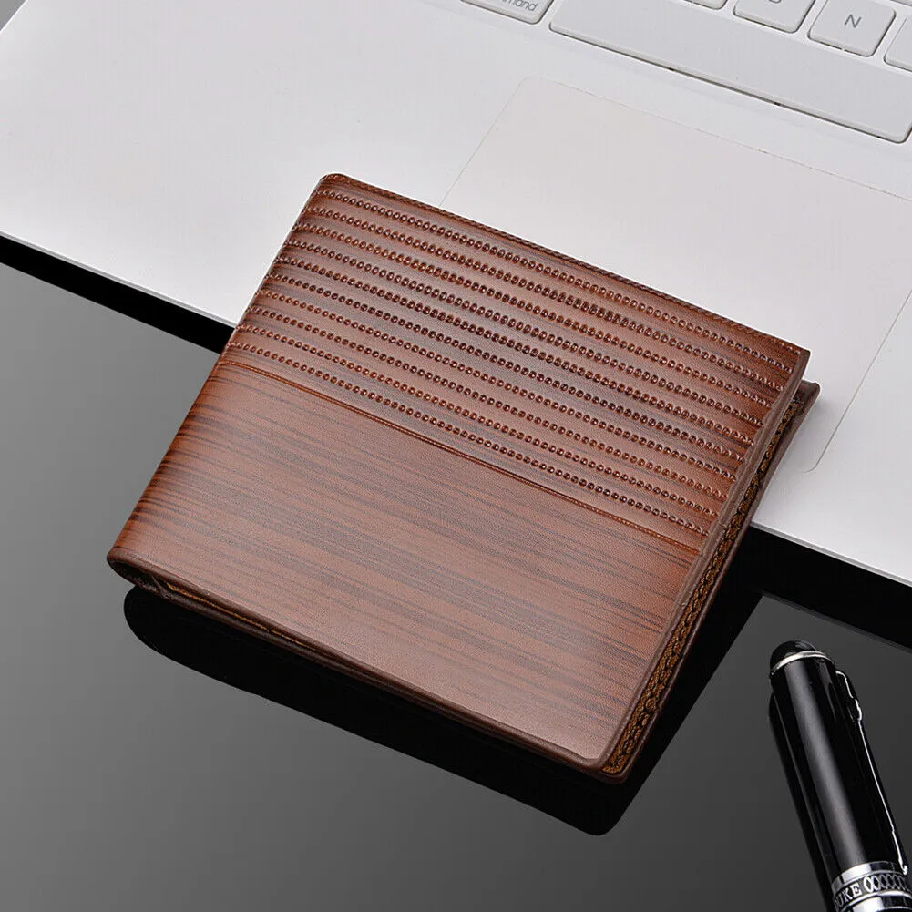 US 1-2 Pcs Men Bifold Leather Credit ID Card Holder Wallet Billfold Purse Clutch