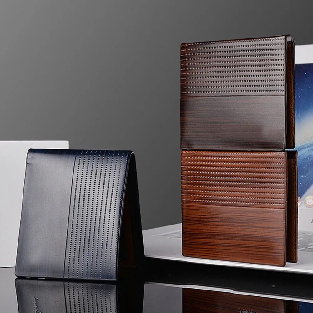 US 1-2 Pcs Men Bifold Leather Credit ID Card Holder Wallet Billfold Purse Clutch