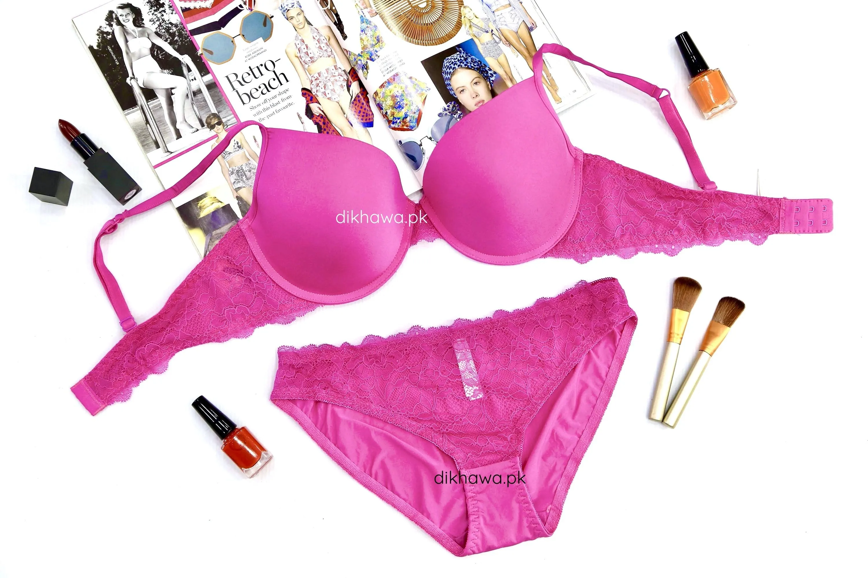 Victoria's Secret - Pushup Soft Padded Bra Panty Set - Plain Bra