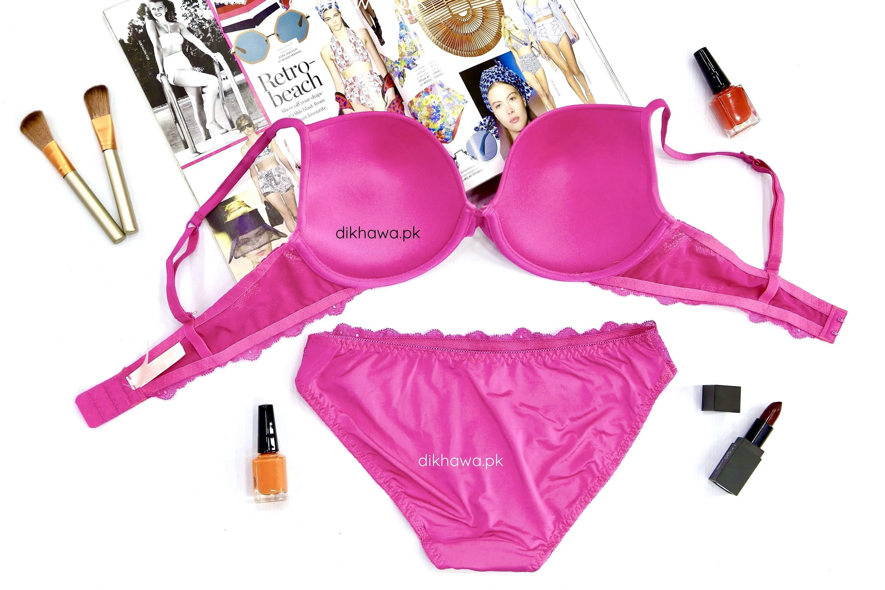 Victoria's Secret - Pushup Soft Padded Bra Panty Set - Plain Bra