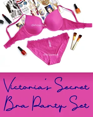 Victoria's Secret - Pushup Soft Padded Bra Panty Set - Plain Bra