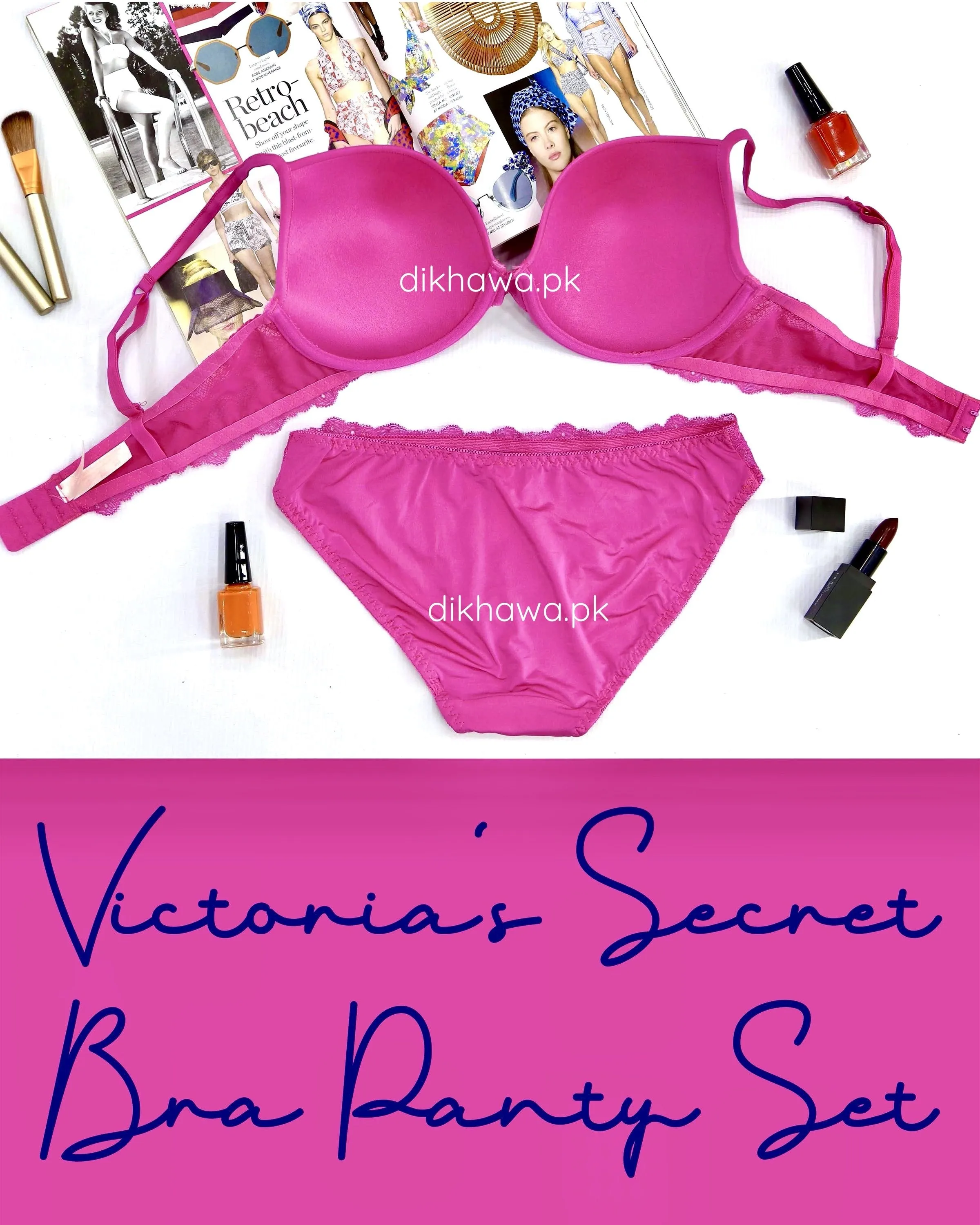 Victoria's Secret - Pushup Soft Padded Bra Panty Set - Plain Bra