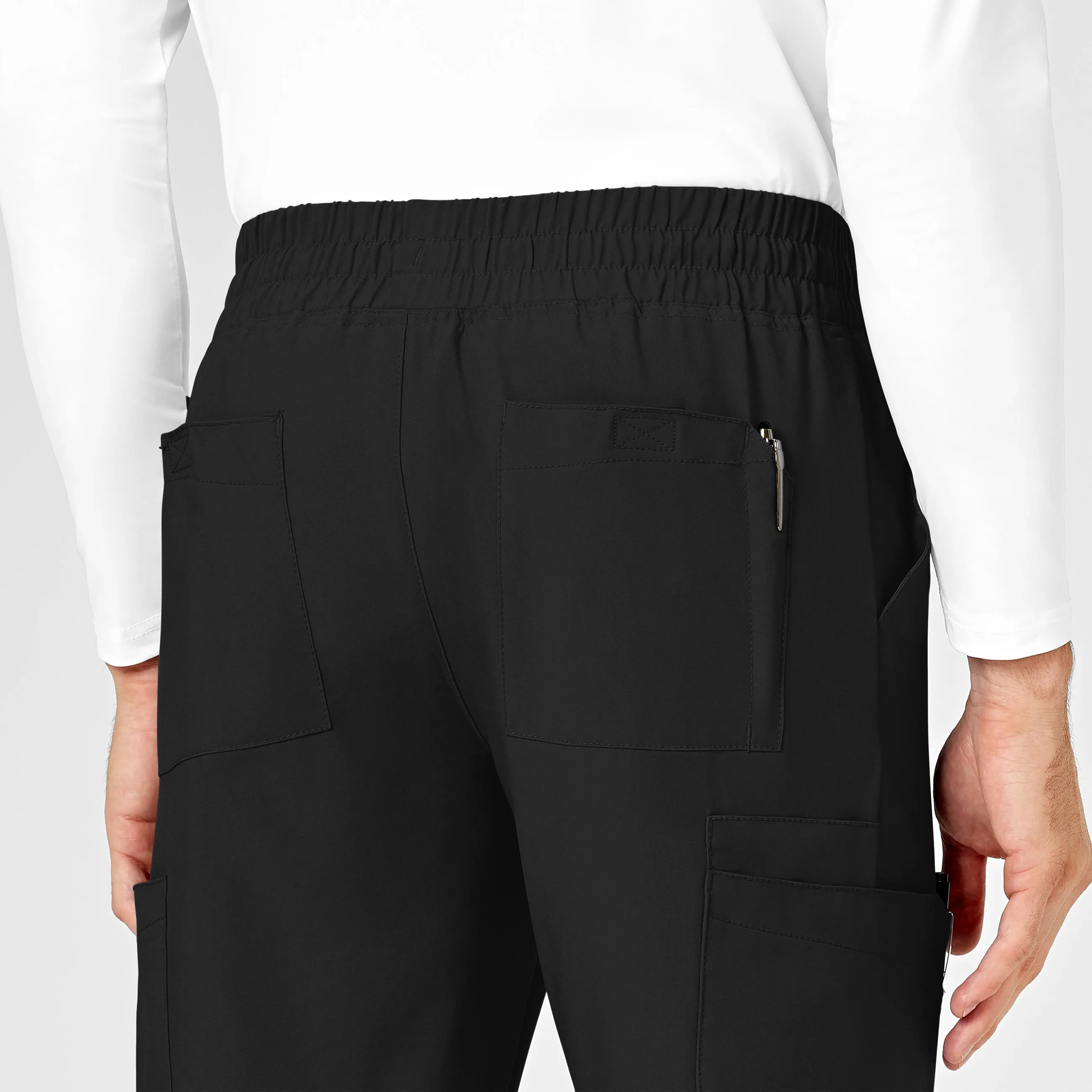 W123 5655 Men's Cargo Jogger Scrub Pants Black