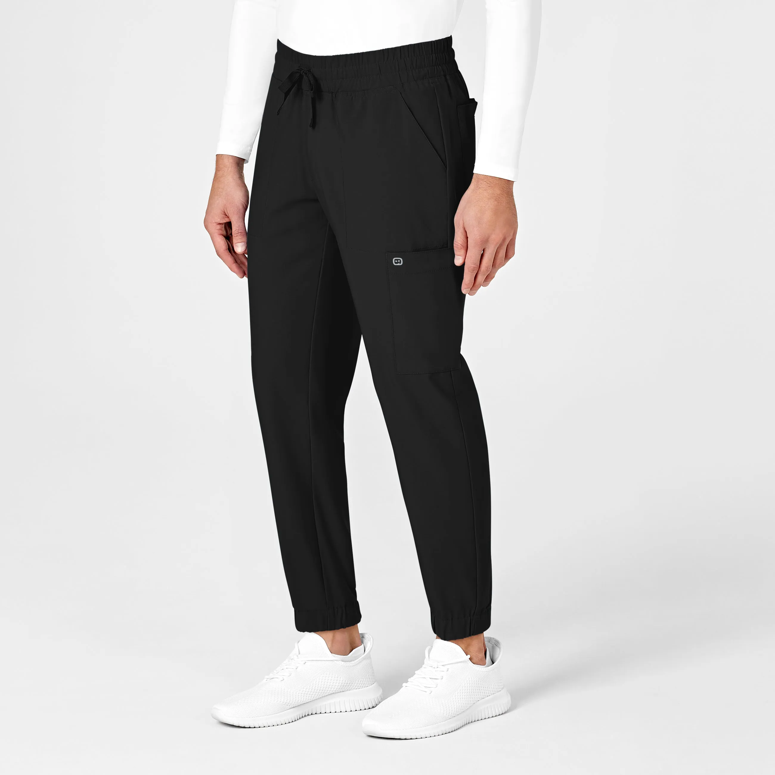 W123 5655 Men's Cargo Jogger Scrub Pants Black