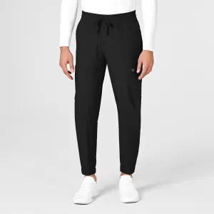 W123 5655 Men's Cargo Jogger Scrub Pants Black