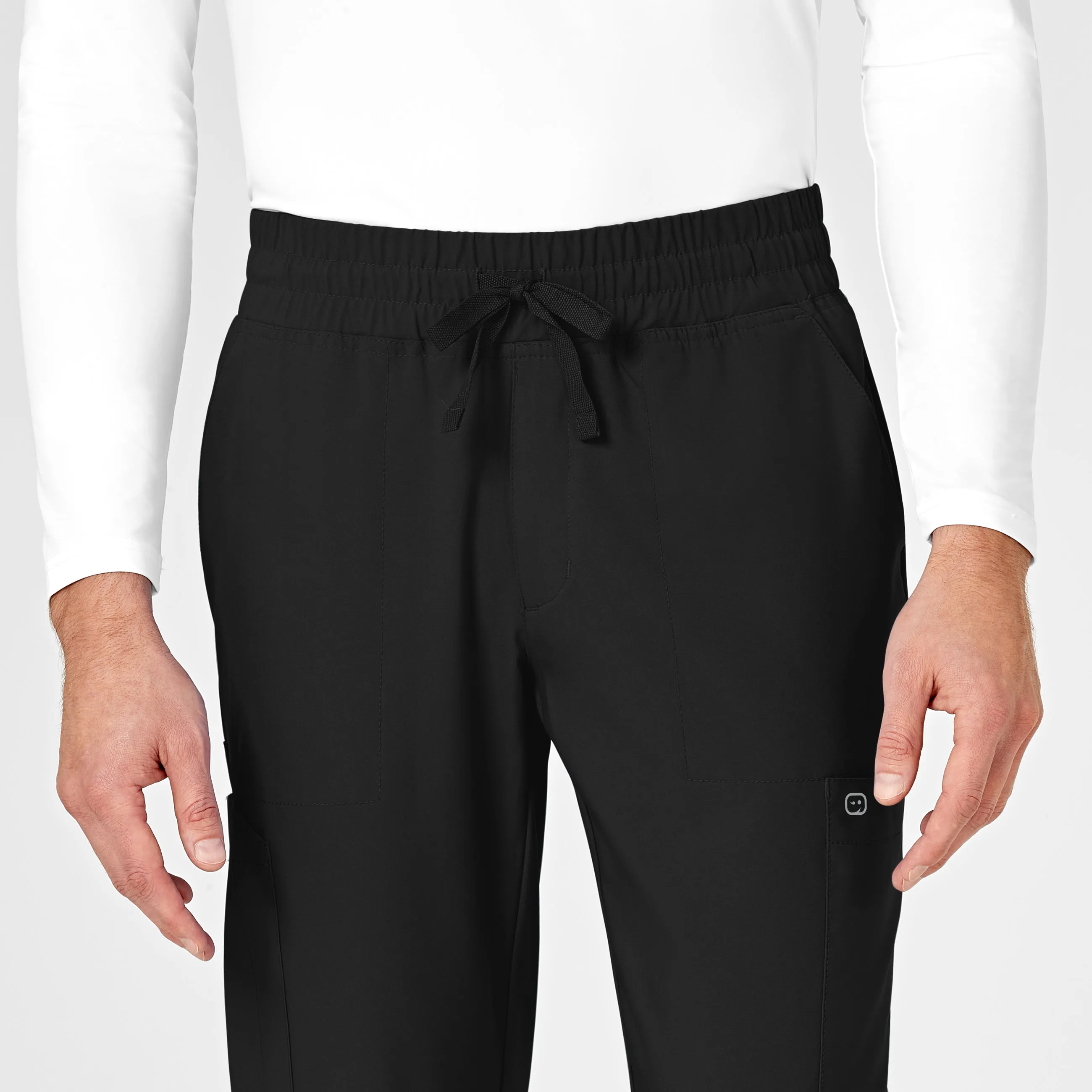 W123 5655 Men's Cargo Jogger Scrub Pants Black