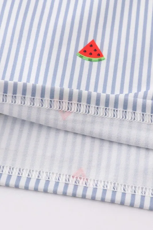 Watermelon print stripe boy top