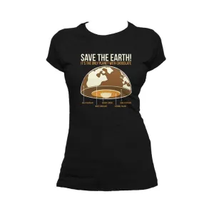 Weird Science Save The Earth - Chocolate Official Ladies T-Shirt (Black)