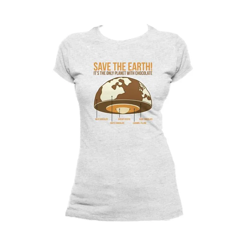 Weird Science Save The Earth - Chocolate Official Ladies T-Shirt (Heather Grey)