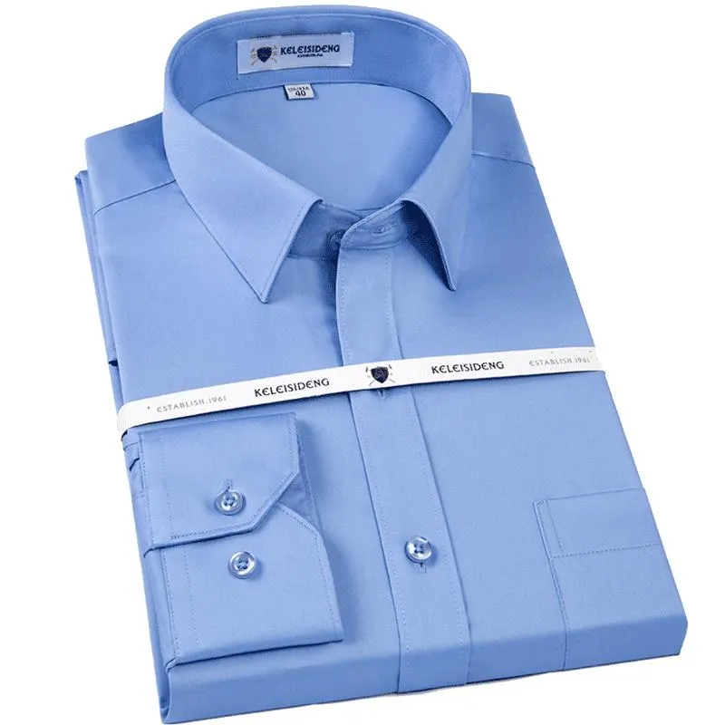 West Louis™ Solid Work Office Shirts