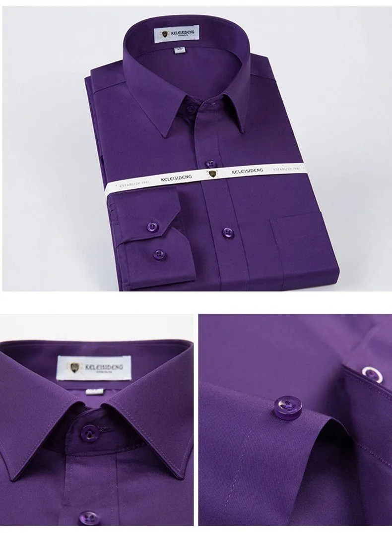 West Louis™ Solid Work Office Shirts