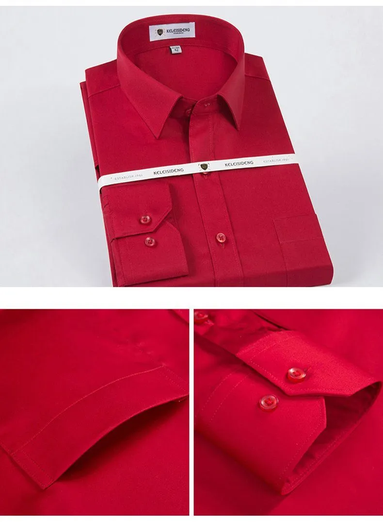 West Louis™ Solid Work Office Shirts