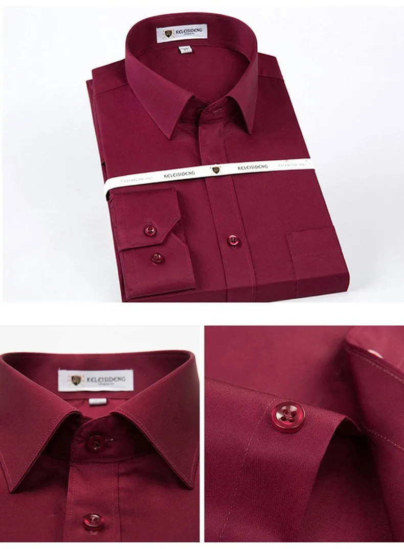 West Louis™ Solid Work Office Shirts
