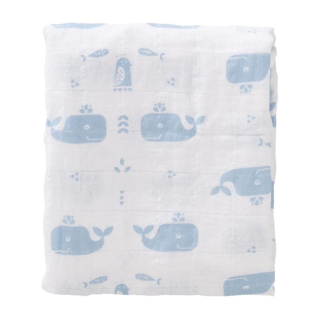 Whale Blue Muslin Set - 2 pack