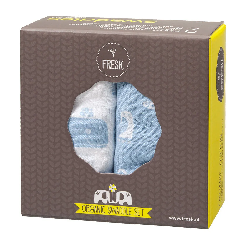 Whale Blue Muslin Set - 2 pack