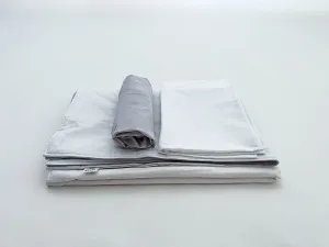 White and Light Gray Toddler Crib Bedding Set