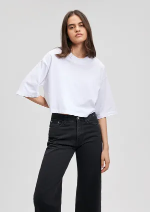 White Basic Crop T-Shirt