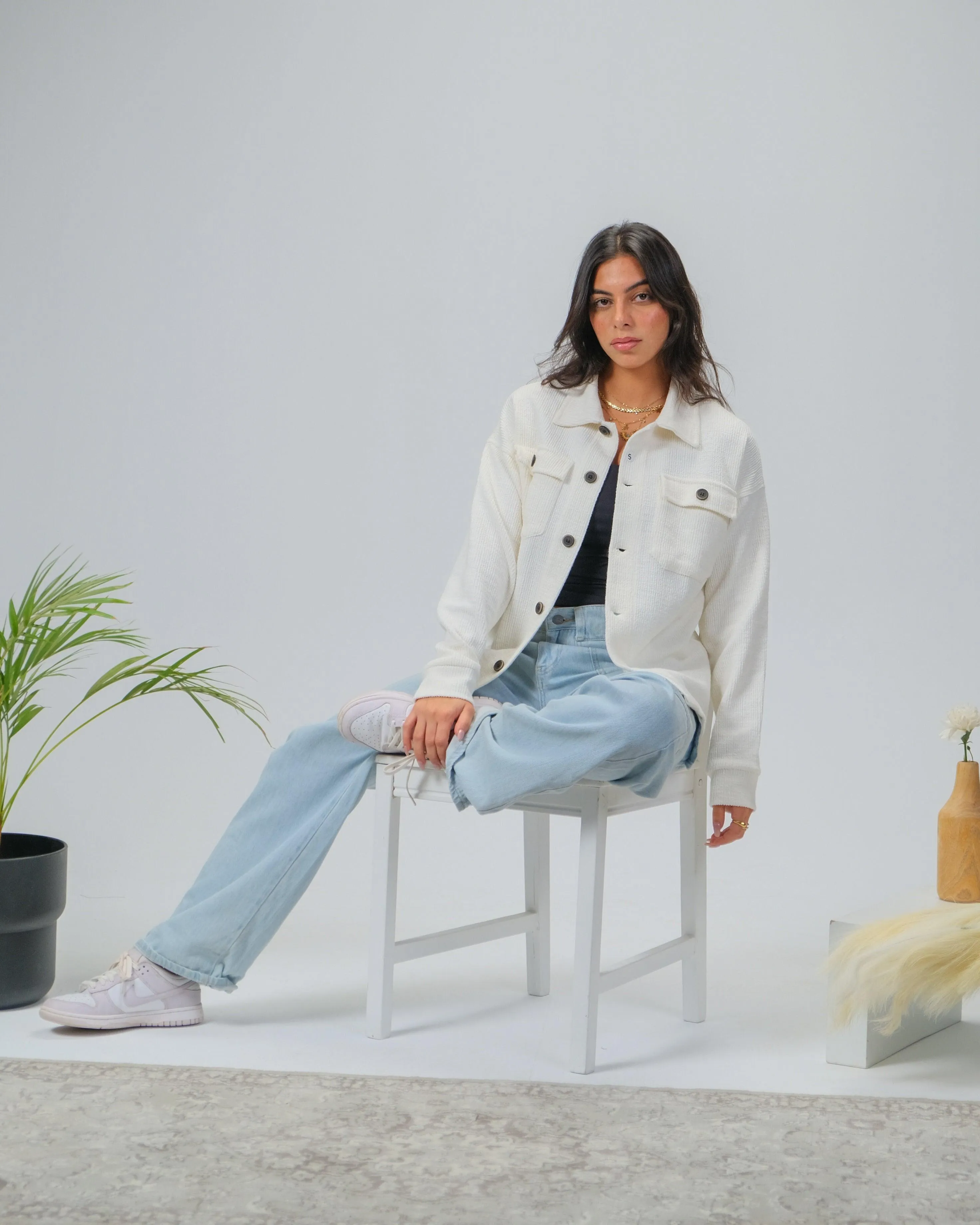 White Buttoned Jacket