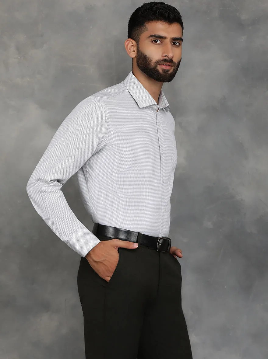 White Checked Slim Fit Formal Shirt | GreenFibre