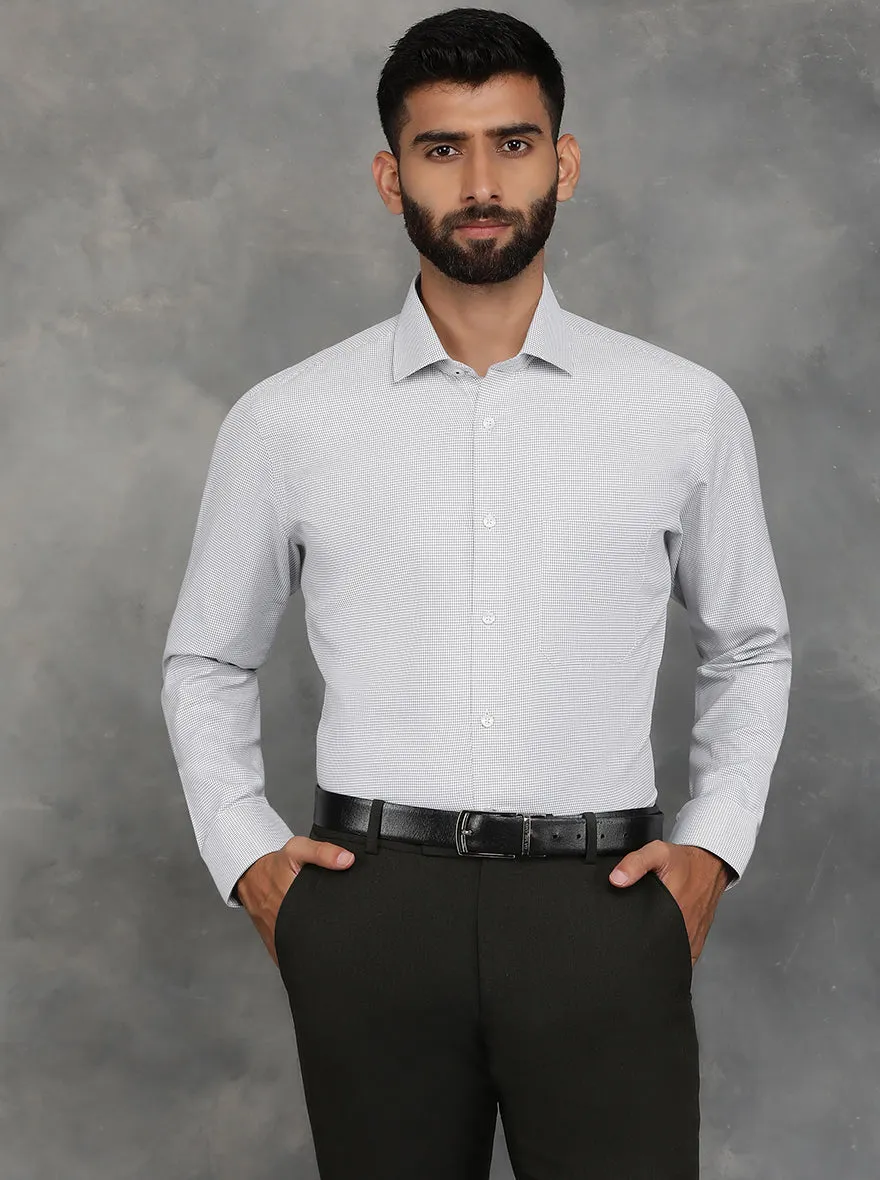White Checked Slim Fit Formal Shirt | GreenFibre