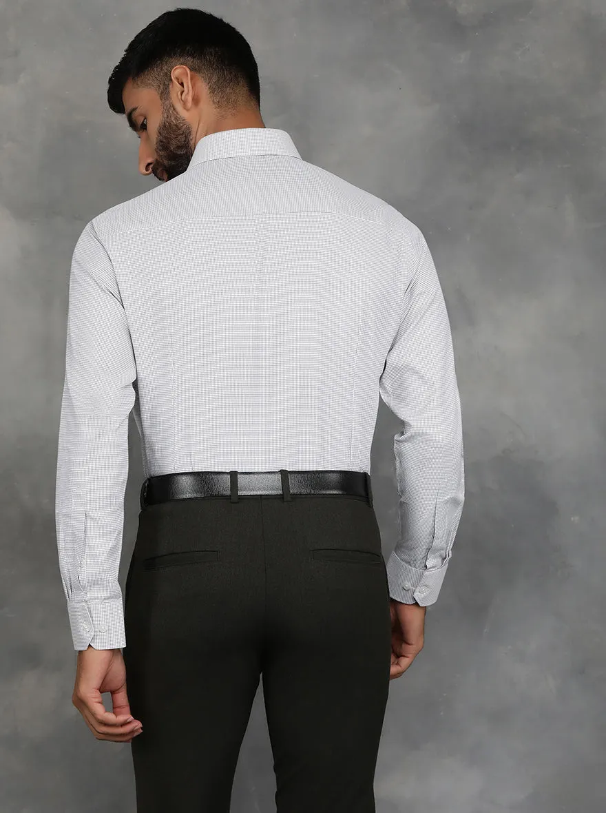 White Checked Slim Fit Formal Shirt | GreenFibre