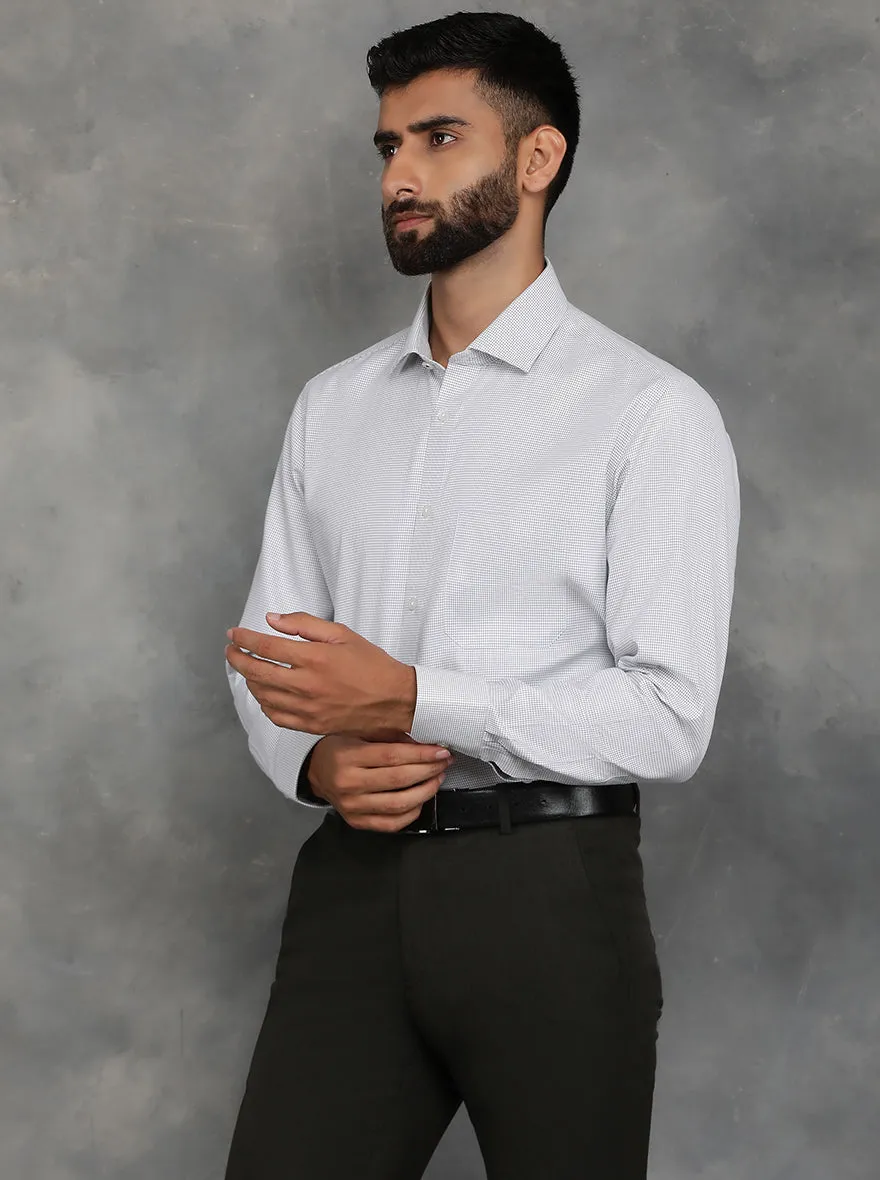 White Checked Slim Fit Formal Shirt | GreenFibre
