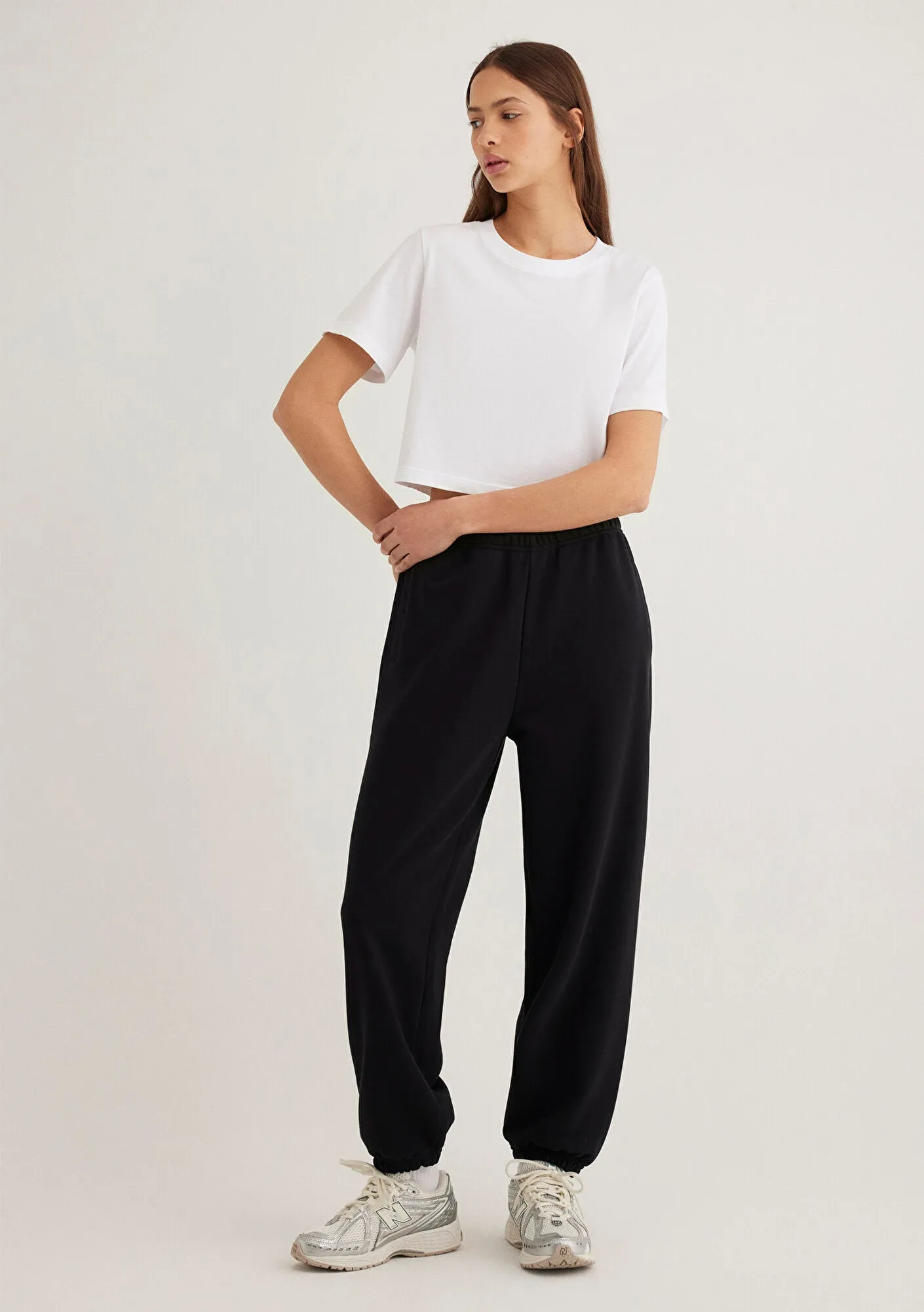 White Crop Basic T-shirt