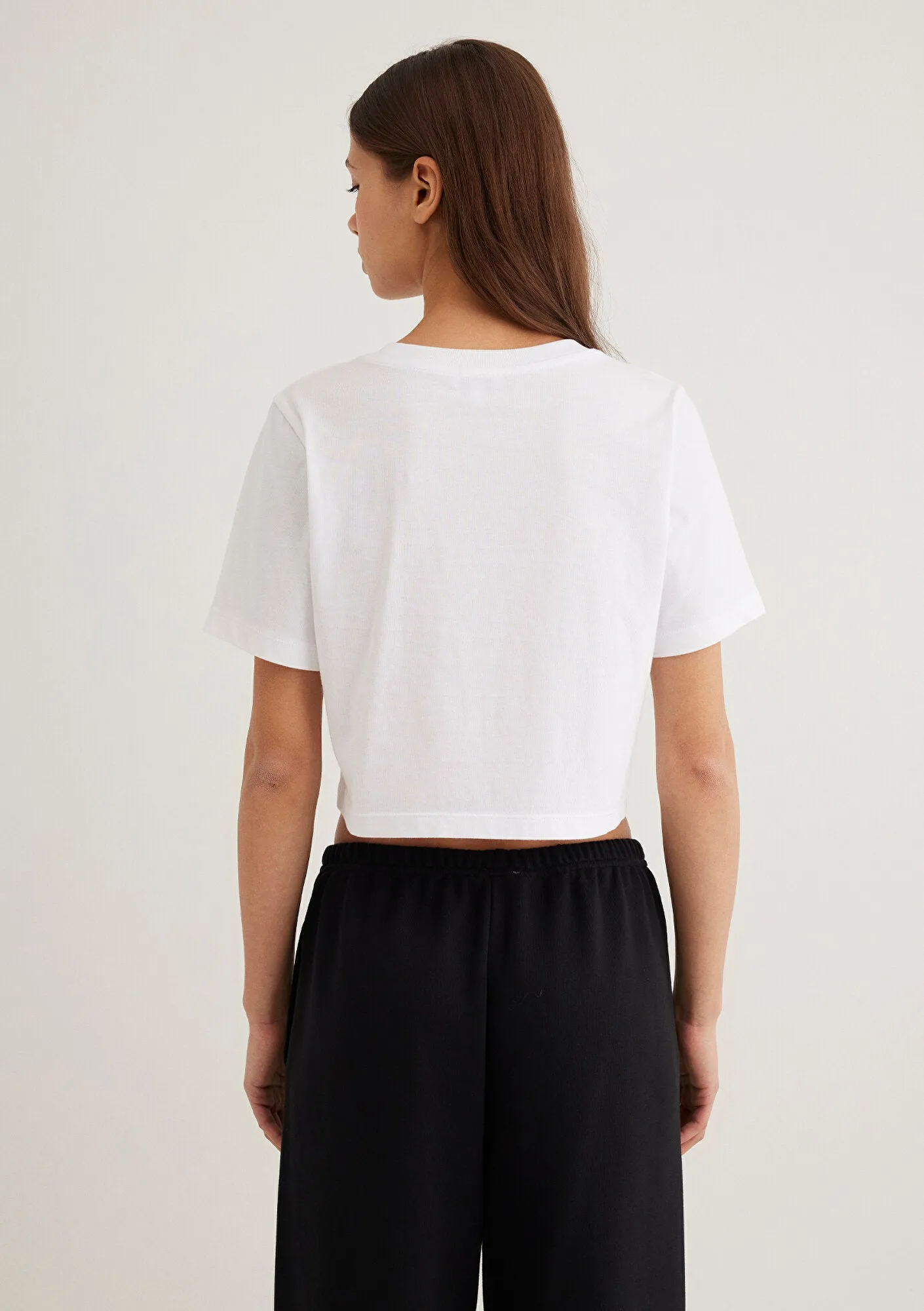 White Crop Basic T-shirt