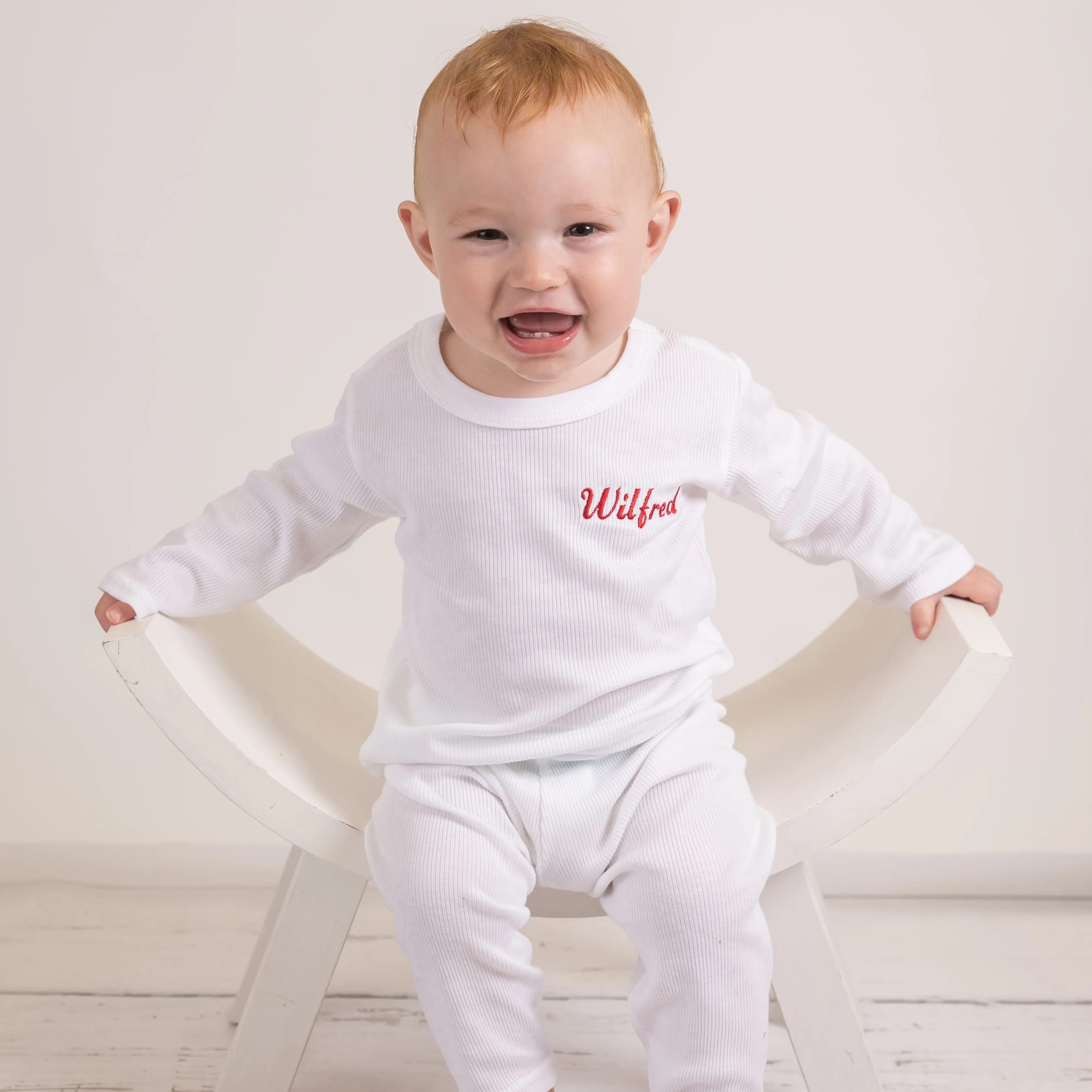 White Embroidered Lounge Set