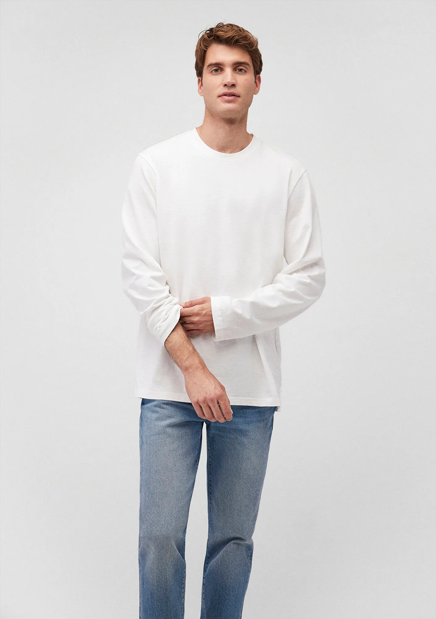 White Long Sleeve Basic T-Shirt