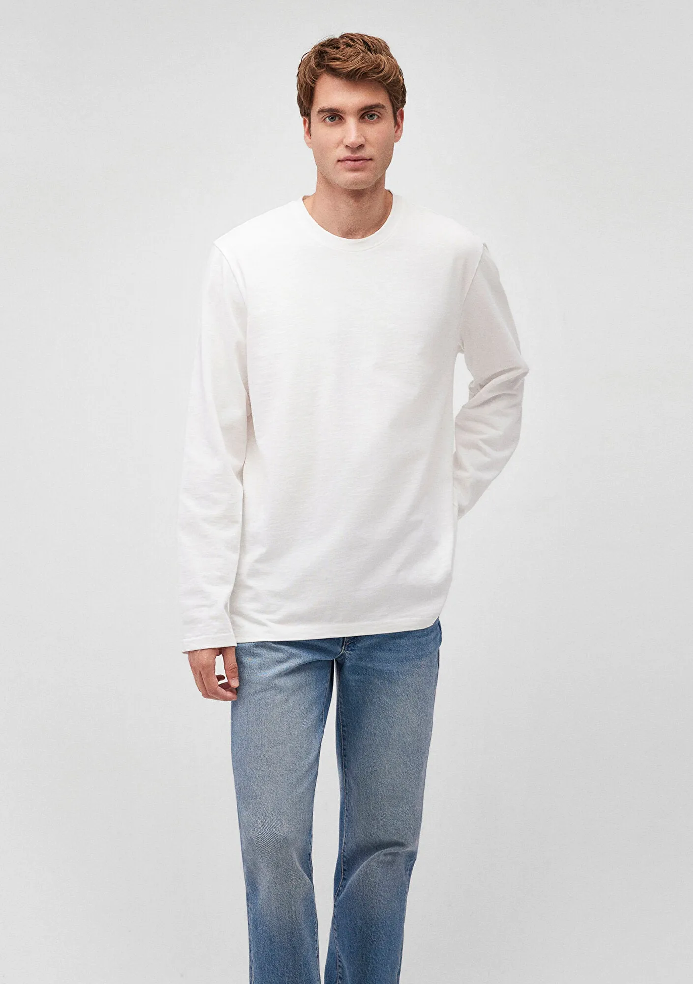 White Long Sleeve Basic T-Shirt