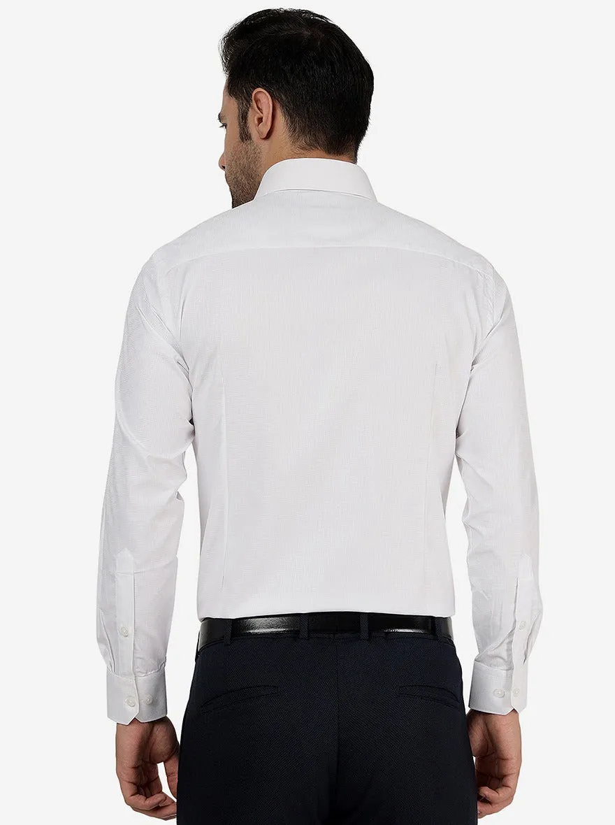 White Solid Slim Fit Formal Shirt | Greenfibre