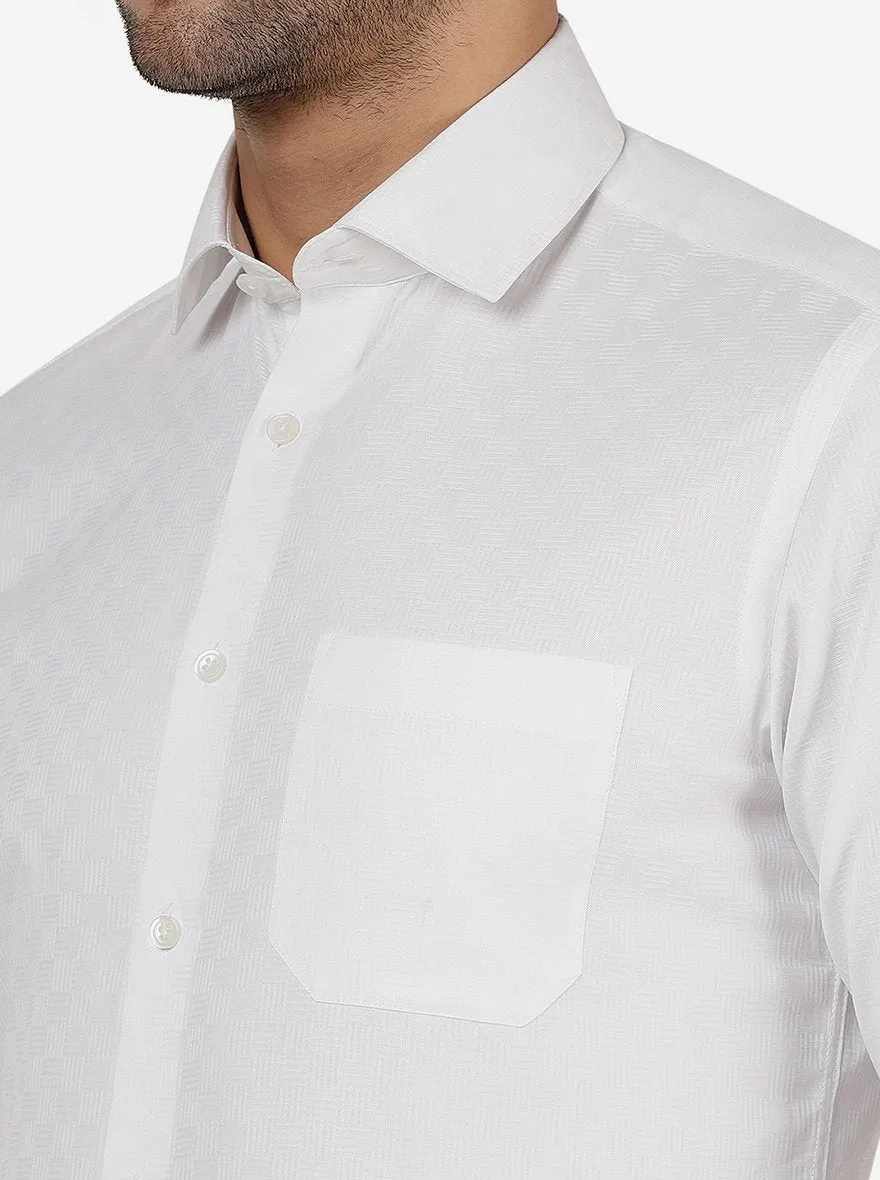 White Solid Slim Fit Formal Shirt | Greenfibre