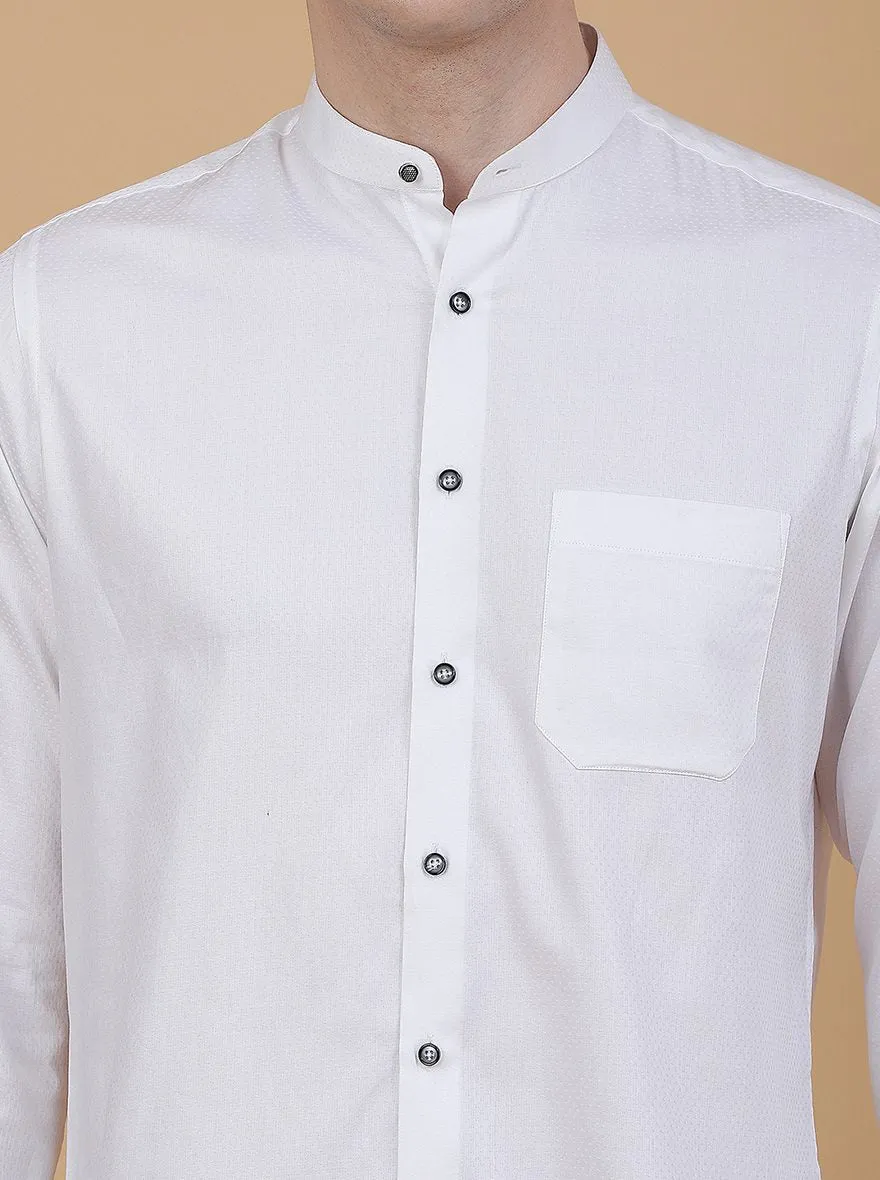 White Solid Slim Fit Formal Shirt | Greenfibre
