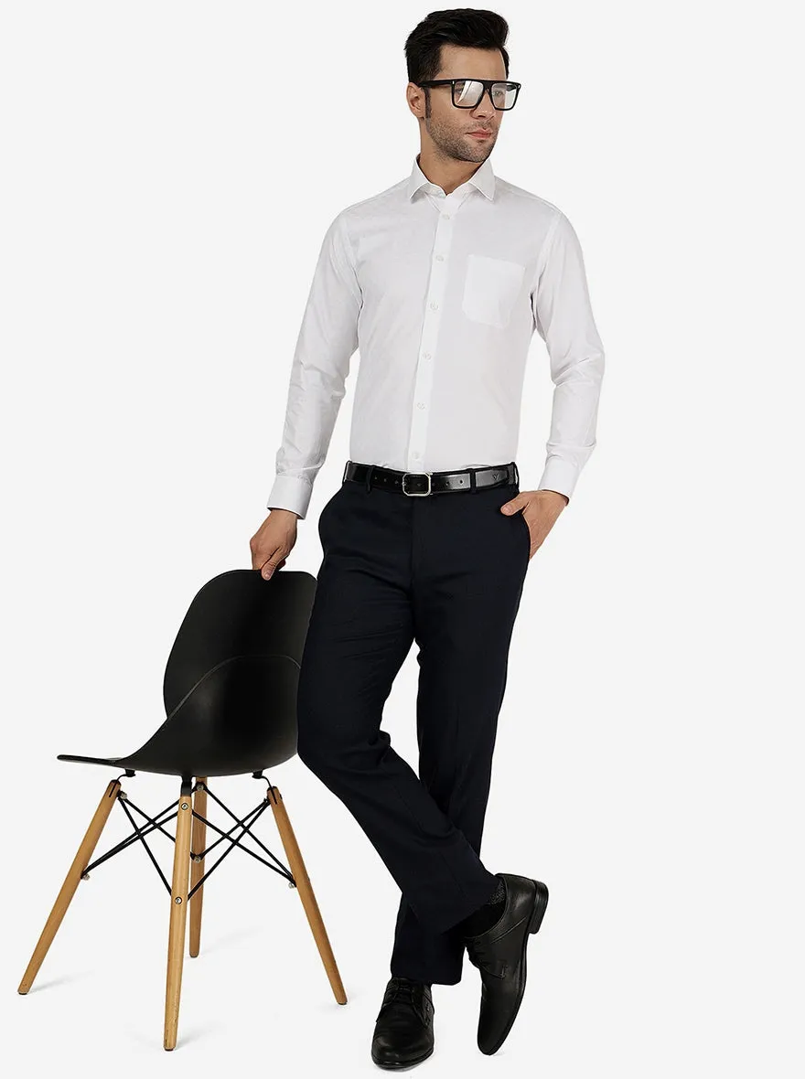 White Solid Slim Fit Formal Shirt | Greenfibre
