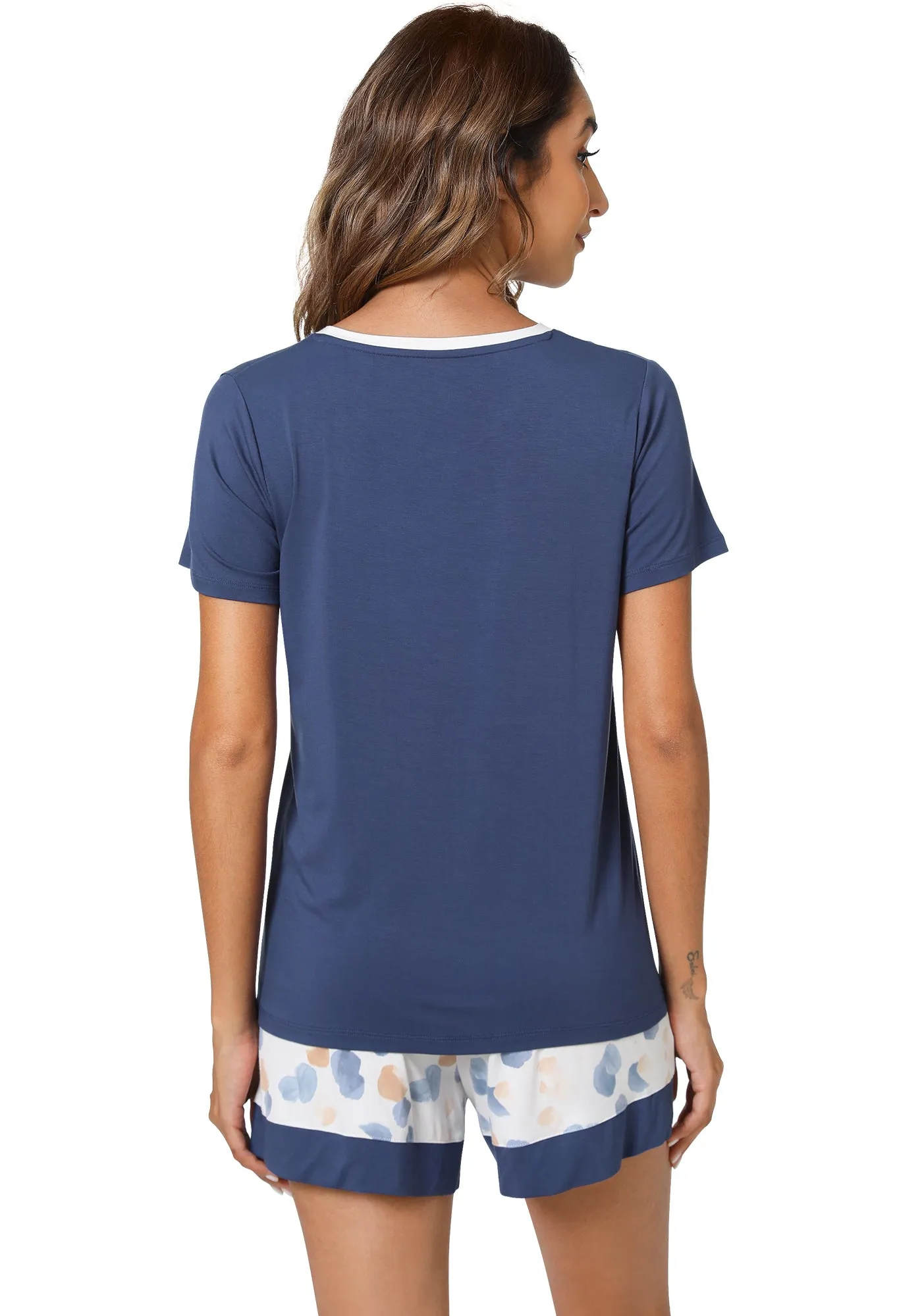 WiWi Bamboo Womens Summer Printed Pajama Sets