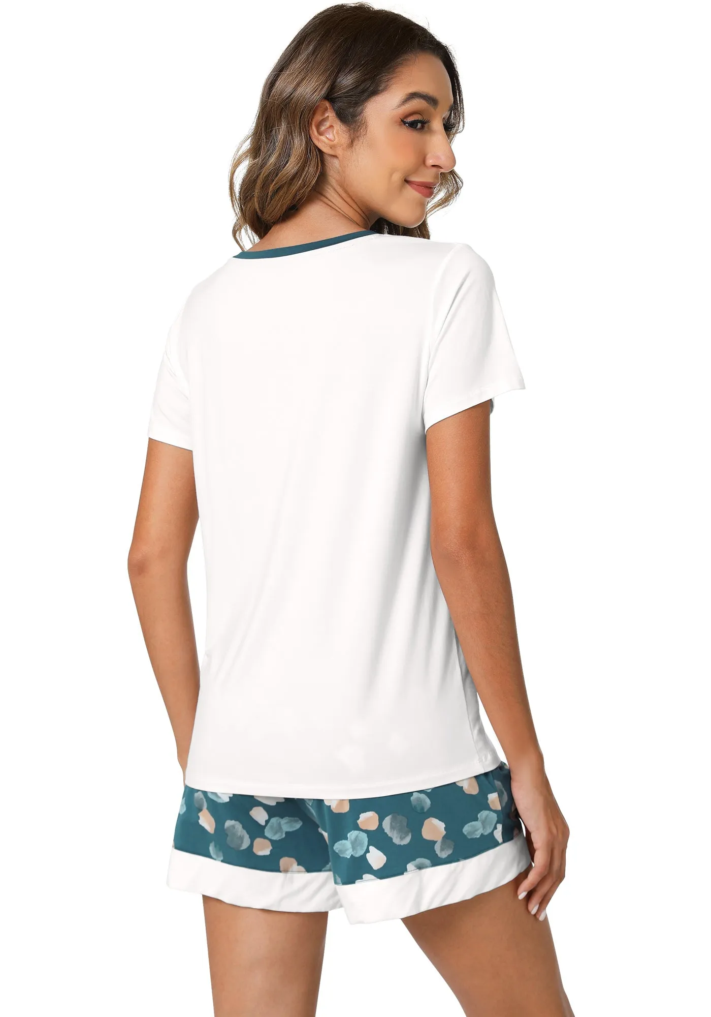 WiWi Bamboo Womens Summer Printed Pajama Sets